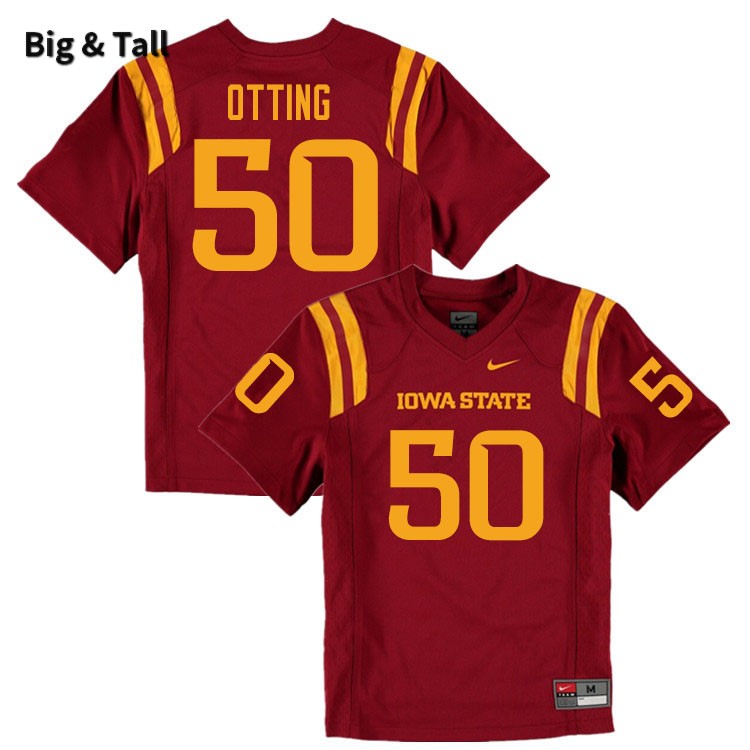 Iowa State Cyclones Men's #50 Logan Otting Nike NCAA Authentic Cardinal Big & Tall College Stitched Football Jersey UY42X01AR
